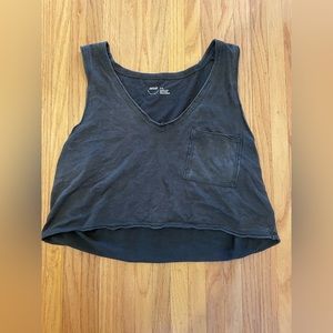 Aerie charcoal distressed tank top